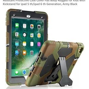 Rugged Protective Case for iPad 5th/6th Gen - Army Black